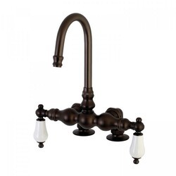 KINGSTON BRASS AE93T5 VINTAGE DECK MOUNT TWO HANDLE TUB FAUCET IN OIL RUBBED BRONZE