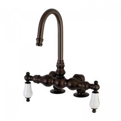 KINGSTON BRASS AE95T5 VINTAGE DECK MOUNT TWO HANDLE TUB FAUCET IN OIL RUBBED BRONZE
