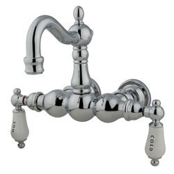 KINGSTON BRASS CC1004T1 VINTAGE 3-3/8 INCH WALL MOUNT TUB FILLER IN POLISHED CHROME