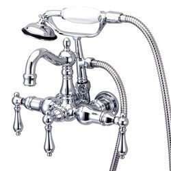KINGSTON BRASS CC1008T1 VINTAGE 3-3/8 INCH WALL MOUNT TUB FILLER IN POLISHED CHROME
