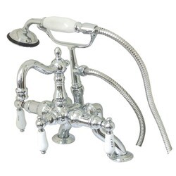 KINGSTON BRASS CC2010T1 VINTAGE CLAWFOOT TUB FILLER FAUCET WITH HAND SHOWER IN POLISHED CHROME