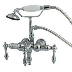 KINGSTON BRASS CC20T1 VINTAGE 3-3/8 INCH WALL MOUNT TUB FILLER IN POLISHED CHROME