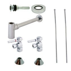 KINGSTON BRASS CC4310DLVKB30 TRIMSCAPE COMTEMPORARY PLUMBING SINK TRIM KIT WITH BOTTLE TRAP FOR VESSEL SINK WITHOUT OVERFLOW HOLE