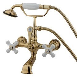 KINGSTON BRASS CC559T VINTAGE 7 INCH WALL MOUNT TUB FILLER WITH HAND SHOWER