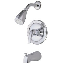 KINGSTON BRASS GKB531L CHATHAM TUB AND SHOWER FAUCET WITH SINGLE LEVER HANDLE IN POLISHED CHROME