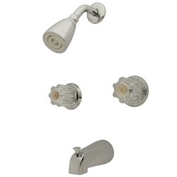 KINGSTON BRASS KB14 AMERICANA TWIN ACRYLIC HANDLE TUB AND SHOWER FAUCET