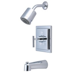 KINGSTON BRASS KB4651CML MANHATTAN TUB AND SHOWER FAUCET IN POLISHED CHROME