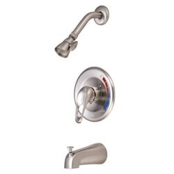 KINGSTON BRASS KB698 CHATHAM SINGLE LOOP HANDLE TUB AND SHOWER FAUCET IN SATIN NICKEL