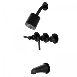 KINGSTON BRASS KBX8130DL CONCORD TUB/SHOWER FAUCET WITH 3 HANDLES IN MATTE BLACK