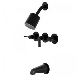 KINGSTON BRASS KBX8130NDL NUVOFUSION TUB/SHOWER FAUCET WITH 3 HANDLES IN MATTE BLACK