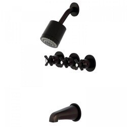 KINGSTON BRASS KBX8135ZX MILLENNIUM TUB/SHOWER FAUCET WITH 3 HANDLES IN OIL RUBBED BRONZE