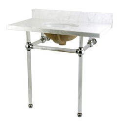 KINGSTON BRASS KVPB36MA TEMPLETON 36 X 22 INCH MARBLE VANITY WITH SINK AND ACRYLIC FEET COMBO