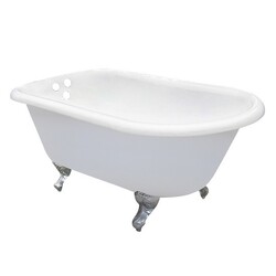 KINGSTON BRASS VCT3D603019NT AQUA EDEN 60 INCH CAST IRON ROLL TOP CLAWFOOT TUB WITH 3-3/8 INCH TUB WALL DRILLINGS