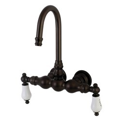 KINGSTON BRASS AE3T5 VINTAGE WALL MOUNT CLAWFOOT TUB FAUCET IN OIL RUBBED BRONZE