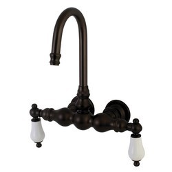 KINGSTON BRASS AE5T5 VINTAGE WALL MOUNT CLAWFOOT TUB FAUCET IN OIL RUBBED BRONZE