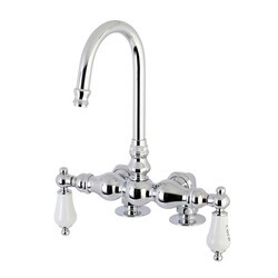 KINGSTON BRASS AE96T1 VINTAGE DECK MOUNT CLAWFOOT TUB FAUCET IN POLISHED CHROME