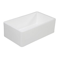 KINGSTON BRASS GKFA301810BC GOURMETIER 30 INCH SOLID SURFACE MATTE STONE APRON FRONT FARMHOUSE SINGLE BOWL KITCHEN SINK IN MATTE WHITE