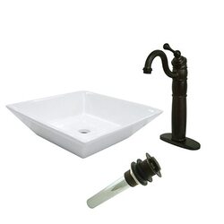 KINGSTON BRASS EV4256B14 PERFECTION VESSEL SINK WITH HERITAGE SINK FAUCET AND DRAIN COMBO