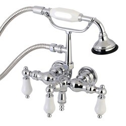 KINGSTON BRASS AE24T1 VINTAGE WALL MOUNT TUB FILLER WITH HAND SHOWER IN CHROME