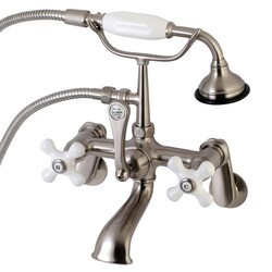 KINGSTON BRASS AE59T VINTAGE WALL MOUNT CLAWFOOT TUB FAUCET WITH HAND SHOWER