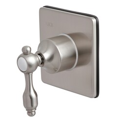 KINGSTON BRASS KS3048TAL THREE-WAY DIVERTER VALVE WITH SINGLE HANDLE AND SQUARE PLATE IN BRUSHED NICKEL