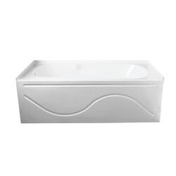 KINGSTON BRASS VTAP603216L AQUA EDEN 60-INCH ACRYLIC ALCOVE TUB WITH ANTI SKID AND LEFT HAND DRAIN HOLE IN WHITE