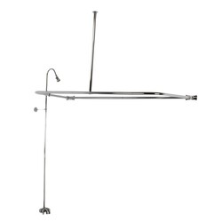 KINGSTON BRASS CCK312 VINTAGE CONVERT-TO-SHOWER WITH RECTANGULAR CURTAIN ROD COMBO