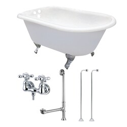 KINGSTON BRASS KCT3D543019C AQUA EDEN 54-INCH CAST IRON CLAWFOOT TUB WITH FAUCET DRAIN AND SUPPLY LINES COMBO