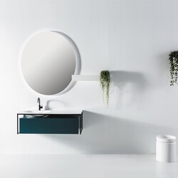 EVIVA EVVN111-32 MODENA 32 INCH WALL MOUNTED BATHROOM VANITY WITH WHITE INTEGRATED SOLID SURFACE COUNTERTOP
