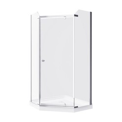 A&E BATH AND SHOWER SK-NA38-NW 38 INCH NEVADA-NW NEO ANGLE SHOWER ENCLOSURE KIT WITH ACRYLIC BASE WITHOUT WALLS