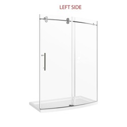 A&E BATH AND SHOWER SK-C-6034-L TINA 60 INCH CURVED SHOWER DOOR WITH BASE-LEFT OPENING