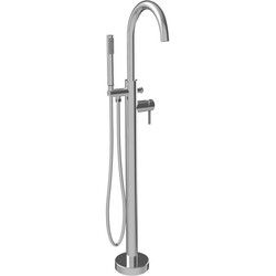 A&E BATH AND SHOWER FSTF-01-R-CR MILAN FREESTANDING FAUCET ROUND SPOUT WITH POLISHED CHROME FINISH