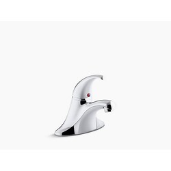 KOHLER K-P15182-4NDRA-CP CORALAIS SINGLE-HANDLE CENTERSET BATHROOM SINK FAUCET WITH PLUGGED LIFT ROD HOLE, LESS DRAIN, PROJECT PACK