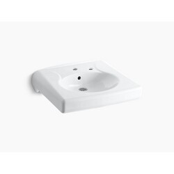 KOHLER K-1997-SS1R-0 BRENHAM WALL-MOUNTED OR CONCEALED CARRIER ARM MOUNTED COMMERCIAL BATHROOM SINK WITH ANTIMICROBIAL FINISH