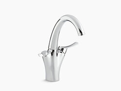 KOHLER K-18865-CP CARAFE DOUBLE HANDLE SINGLE HOLE KITCHEN FAUCET WITH COLD WATER FILTRATION