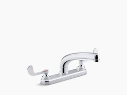 KOHLER K-810T20-5AFA-CP TRITON BOWE 1.8 GPM DECK MOUNTED KITCHEN FAUCET WITH WRISTBLADE HANDLES AND VANDAL RESISTANT AERATOR
