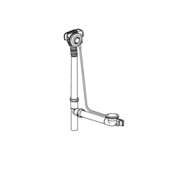 DURAVIT 791224000001000 CABLE-DRIVEN WASTE AND OVERFLOW FOR BATHTUBS, CHROME