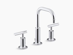 KOHLER K-14406-4 PURIST WIDESPREAD BATHROOM FAUCET WITH ULTRA-GLIDE VALVE TECHNOLOGY - INCLUDES METAL POP-UP DRAIN ASSEMBLY