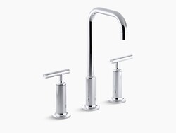 KOHLER K-14408-4 PURIST WIDESPREAD BATHROOM FAUCET WITH ULTRA-GLIDE VALVE TECHNOLOGY - FREE METAL POP-UP DRAIN ASSEMBLY WITH PURCHASE