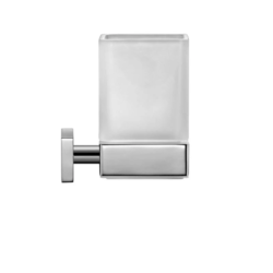 DURAVIT 0099511000 KARREE 2-3/4 W X 4-3/8 H INCH GLASS HOLDER WITH FROSTED GLASS IN CHROME