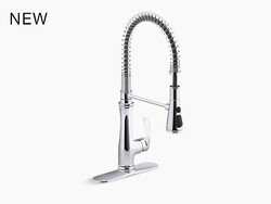 KOHLER K-29106 BELLERA 1.5 GPM SINGLE HOLE PULL-DOWN PRE-RINSE KITCHEN FAUCET WITH SWEEP SPRAY, BOOST SPRAY, DOCKNETIK, AND MASTERCLEAN TECHNOLOGIES