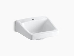KOHLER K-1722 CHESAPEAKE 14 INCH WALL MOUNTED BATHROOM SINK WITH 1 HOLE DRILLED AND OVERFLOW