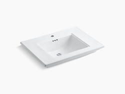 KOHLER K-2269-1 MEMOIRS STATELY 30 INCH FIRECLAY PEDESTAL BATHROOM SINK WITH 1 HOLE DRILLED AND OVERFLOW