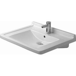 DURAVIT 030970 STARCK 3 27-1/2 X 21-1/2 INCH WASH BASIN WITH OVERFLOW AND TAP PLATFORM, HANDICAPPED