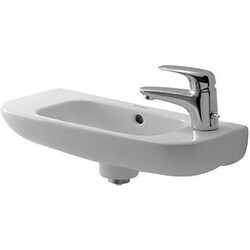 DURAVIT 070650 D-CODE 19-5/8 X 8-5/8 INCH WALL MOUNTED BATHROOM SINK WITH 1 HOLE DRILLED AND OVERFLOW