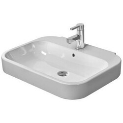 DURAVIT 231660 HAPPY D.2 23-5/8 X 18-3/4 INCH WALL MOUNTED BATHROOM SINK WITH OVERFLOW WITH WONDERGLISS