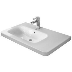 DURAVIT 232580 DURASTYLE 31-1/2 X 18-7/8 INCH DECK MOUNTED BATHROOM SINK LEFT SIDE BOWL WITH OVERFLOW
