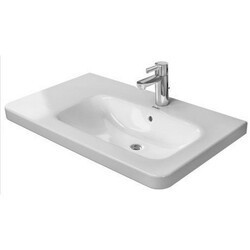 DURAVIT 232680 DURASTYLE 31-1/2 X 18-7/8 INCH DECK MOUNTED BATHROOM SINK WITH BOWL ON RIGHT SIDE