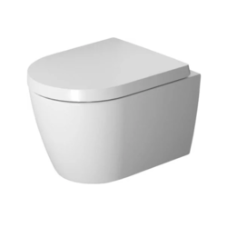DURAVIT 2530090092 ME BY STARCK 14 5/8 X 18 7/8 INCH WALL-MOUNTED COMPACT WASHDOWN RIMLESS TOILET IN WHITE WITH DURAFIX, 1.28/0.8 GPF
