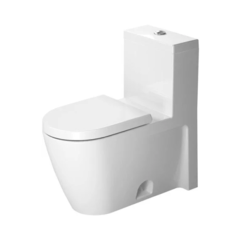 DURAVIT D1654700 STARCK 2 1.28 GPF ONE PIECE ELONGATED TOILET WITH TOP FLUSH BUTTON - SEAT INCLUDED